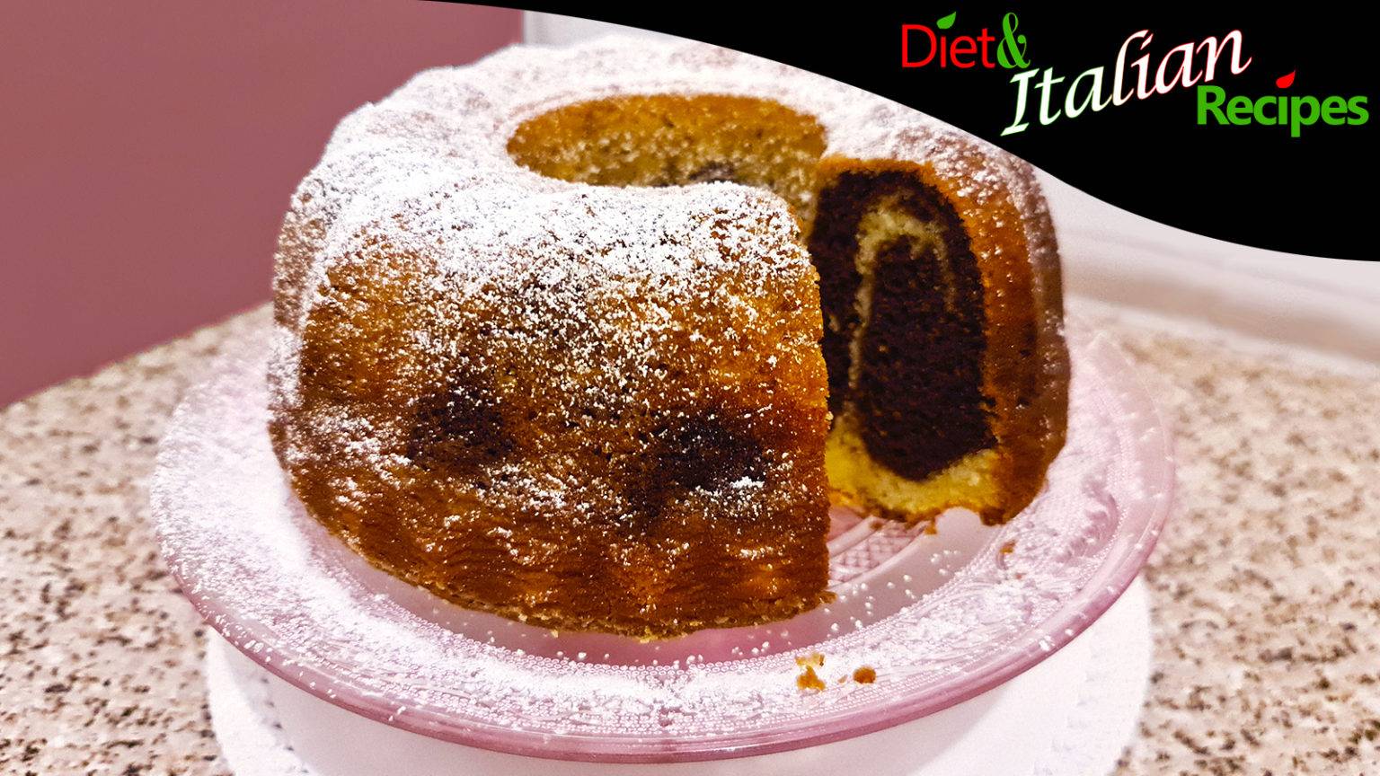 Bicolored Donut Cake Recipe, soft and fluffy